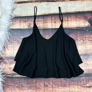 Black Flouncy Layered Tank Top Buddy Love